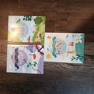 Set of 3 books for kids, "What On Earth", about water, wind and trees